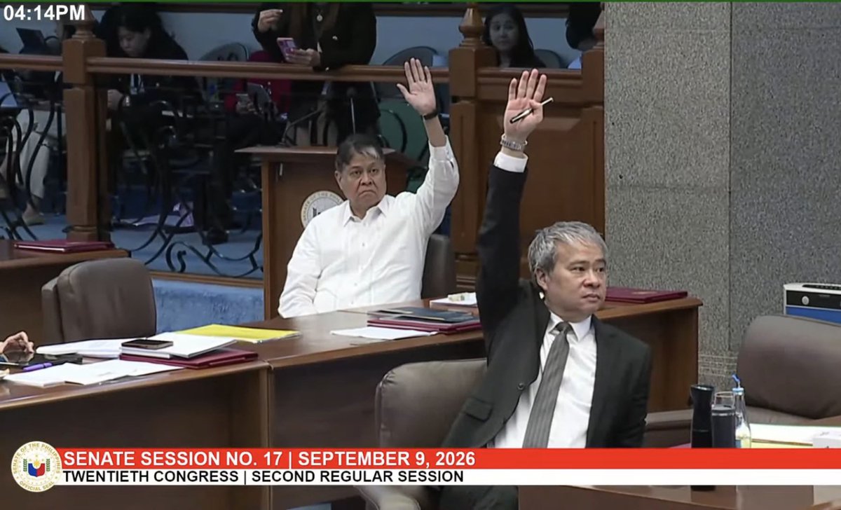 jesusfalcis's tweet photo. 🚨 JUST IN: Five (5) Senators vote AGAINST the approval on 2nd reading of Chiz Escudero’s proposed bill postponing the 2026 Barangay elections.

The five are: Bam Aquino, Tito Sotto, Risa Hontiveros, Kiko Pangilinan, and Joel Villanueva. 👏

Wala pa boto dyan ng DDS Minority.

😂 https://t.co/I7OQxLm7cR