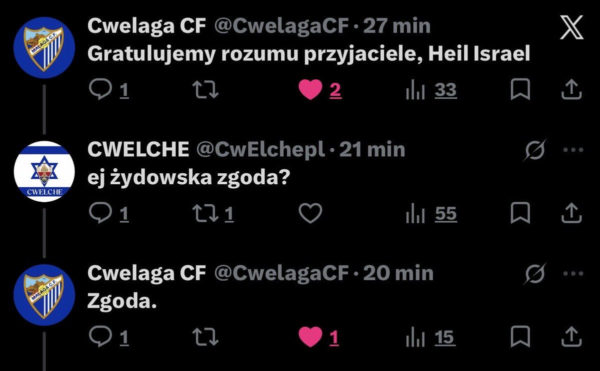 CwElchepl's tweet photo. dnia dzisiejszego Cwelche i Cwelaga zawierają oficjalną żydowską zgodę. niech cwelsowko-żydowska zgoda trwa na wieki! heil izrael 🇮🇱

🤝🏿🇮🇱@CwelagaCF https://t.co/lzScFinJqL