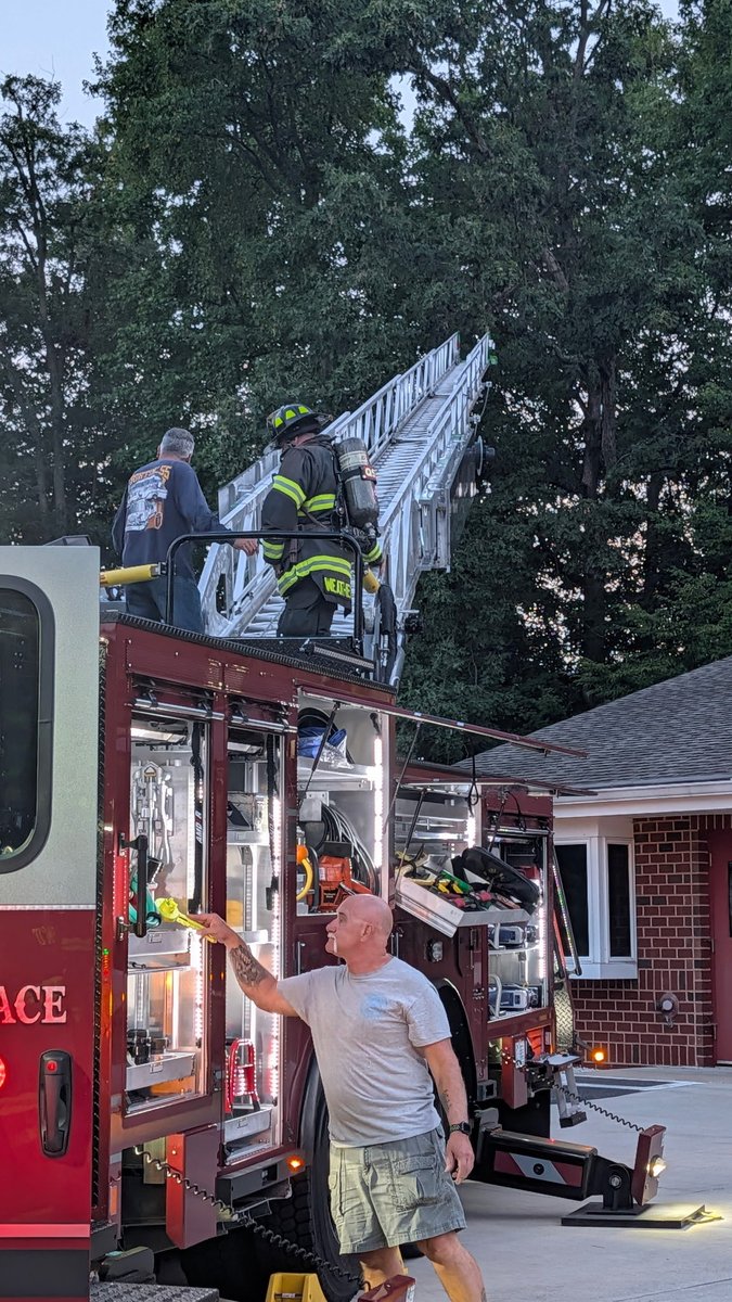 SusquehannaHose's tweet photo. With Quint 55 set to go in service later this month, our members continued hands-on training last night to ensure our crews are ready when the new apparatus officially goes in service.

Drivers worked on aerial operations and getting familiar with the capabilities of the new rig, while members practiced pulling lines, and becoming familiar with the apparatus.

There’s a lot that goes into putting a new piece of apparatus in service, and our members are putting in the time now to make sure Quint 55 and its crew are ready to answer the call.