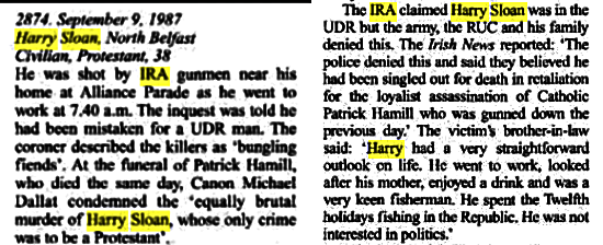 OnThisDayPIRA's tweet photo. #OnThisDay in 1987 the IRA murdered Harry Sloan, 38. Lorry driver living with his widowed mother shot 7:40 am walking to lorry, Alliance Parade, N Belfast. IRA said he in UDR; he wasn’t. In-law: “Harry wasn’t interested in politics. He spent the 12th fishing in the Republic” #OTD https://t.co/E6gV2nrQ7m