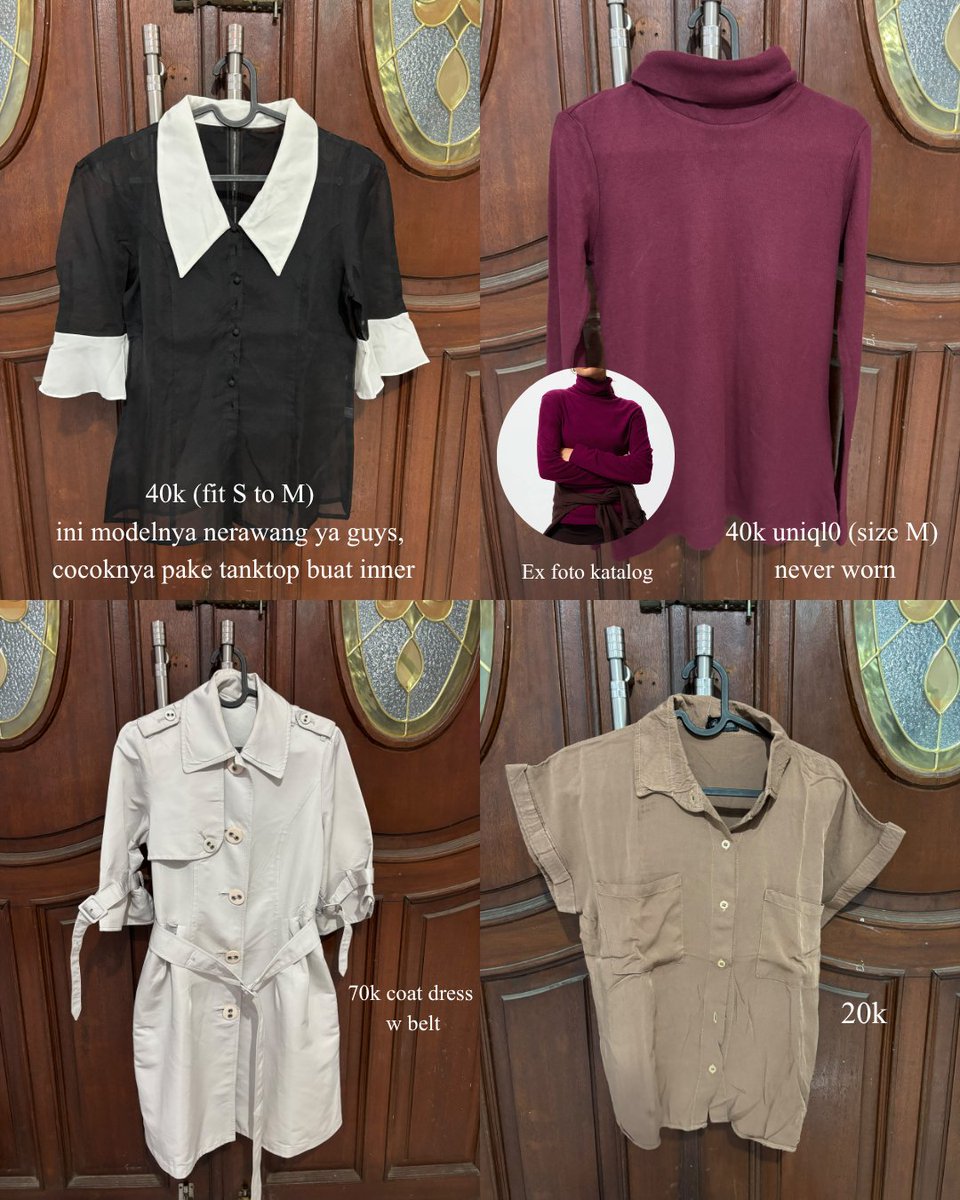 berhlbernasi's tweet photo. PRELOVED PRIBADI
(brand : uniqlo, aesthete your life, the executive, colorbox)
how to order : tf full harga baju lalu co biaya packing lewat 🍊 (1k)
ada beberapa baju yang belum pernah dipakai sama sekali (masih ada tag)
📍Depok
#outfit #preloved #zonauangㅤ https://t.co/IqypG6ARDr
