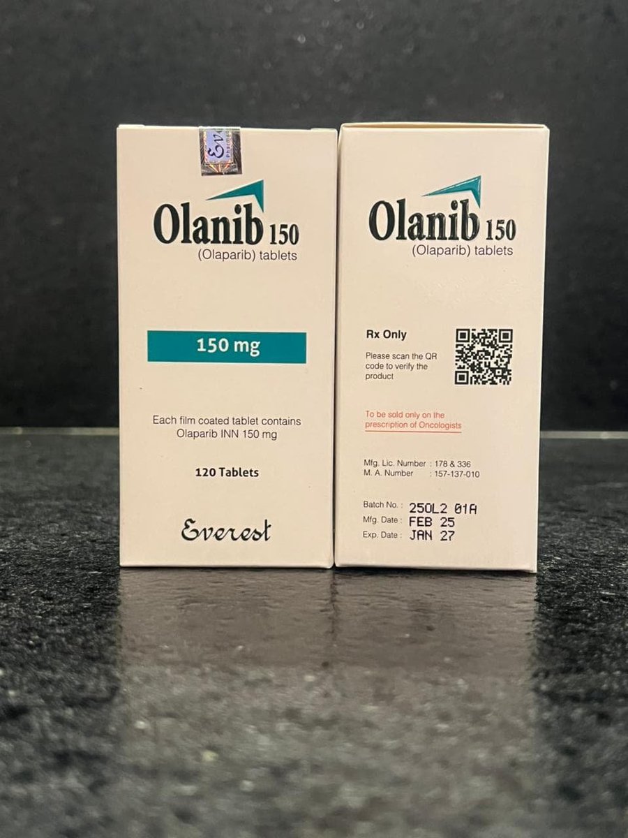 Pharmexy_exp's tweet photo. Olanib 150 (Olaparib 150 mg)
A PARP inhibitor for certain cancers, including specific ovarian, breast, pancreatic &amp; prostate cancers.

WhatsApp: 01752888246
Rx Only: Oncologist supervision required.

#Olaparib #Oncology #CancerTreatment #PARPInhibitor #PharmexyGlobal https://t.co/FRhb0ss1aX