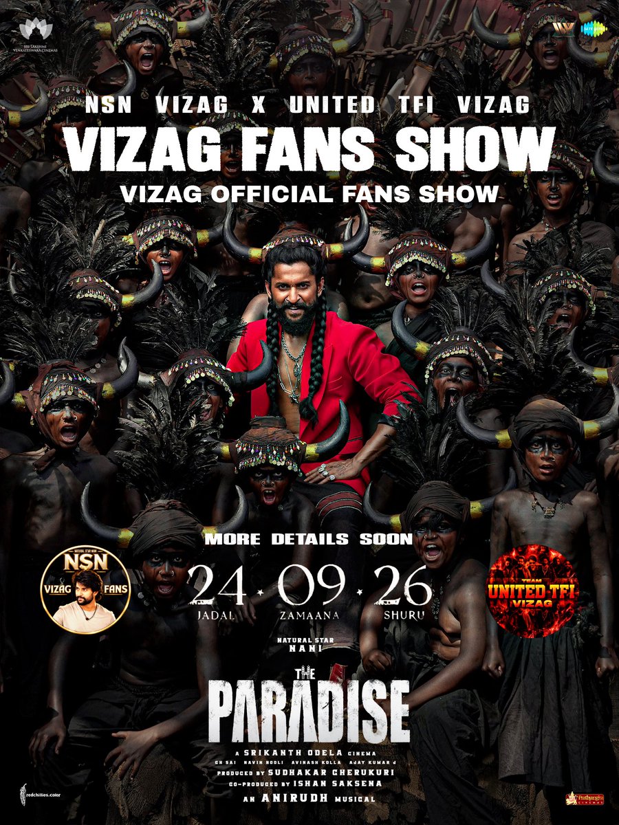 Iconic_Powerism's tweet photo. an AAYA SHER update ❤️‍🔥
Vizag Fans Show Update Loading Soon

NSN VIZAG X UNITED TFI VIZAG 

#TheParadise @NameisNani https://t.co/opvkUXObZu
