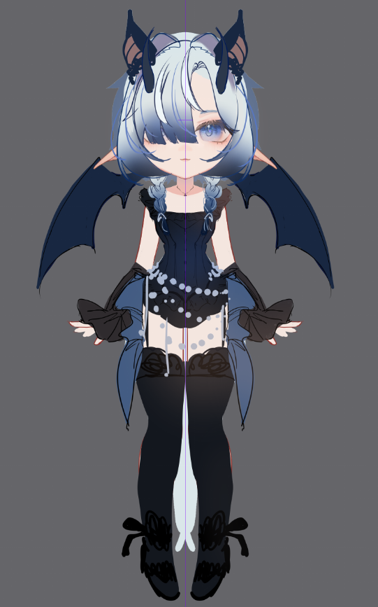 Keyutea's tweet photo. Sketched a vampire / bat girl I think shes really cute, but I wont be using her kinda feel bad LOL https://t.co/CFifG4bHMp
