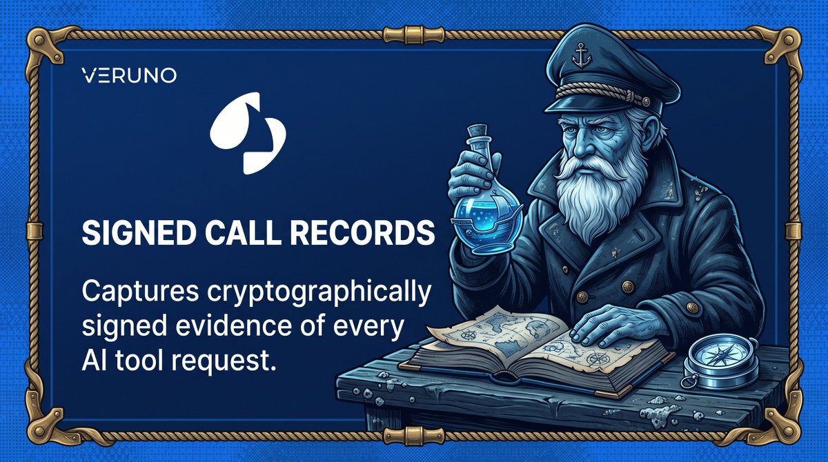 VerunoProof's tweet photo. Every AI tool call should leave evidence.

Veruno captures cryptographically signed records of AI tool requests, creating a reliable foundation for auditing automated actions without exposing sensitive data. https://t.co/PnJuNtHSkJ