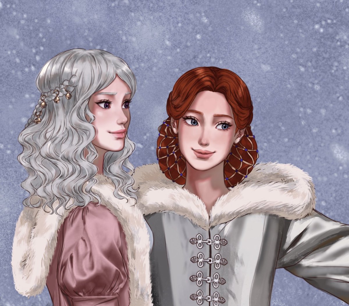winter_rosiee's tweet photo. Daenerys and Sansa in the North 

commission by lavanderbrz https://t.co/dsqG022QL4