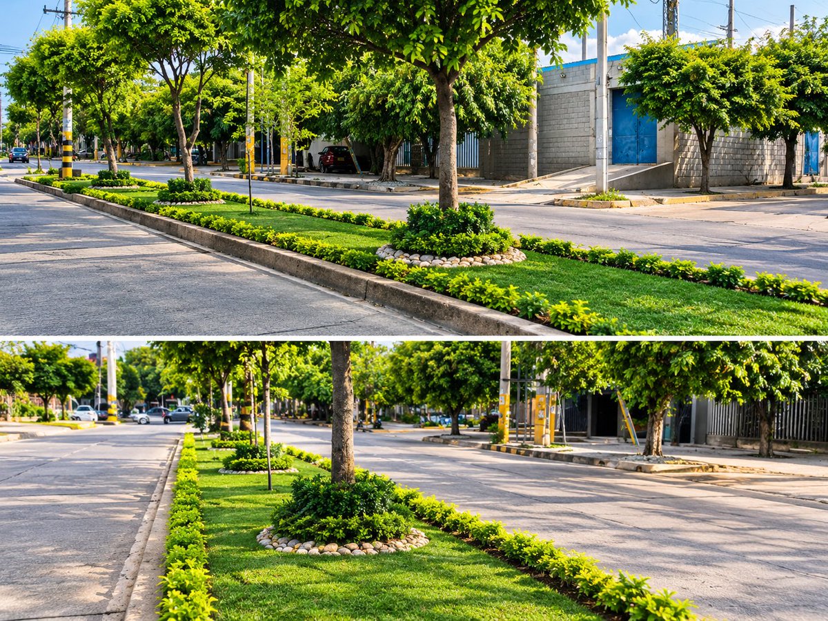 Proarbol_Col's tweet photo. 🌿 Un separador vial que se convirtió en jardín urbano.
Una iniciativa de Punto y Coma que demuestra que juntos podemos construir una #Valledupar más verde y resiliente. 
#ComunasVerdes #CiudadVerde #Biodiverciudades https://t.co/lO3Ng7VSCS