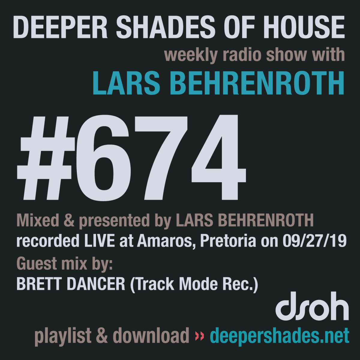 DeeperShades's tweet photo. #nowplaying on https://t.co/uJmvfxY063 : Lars Behrenroth w/ exclusive guest mix by BRETT DANCER (Track Mode Rec, USA) - DSOH #674 Deeper Shades Of House #deephouse #livestream #dsoh #housemusic https://t.co/V8O5tuiHgx