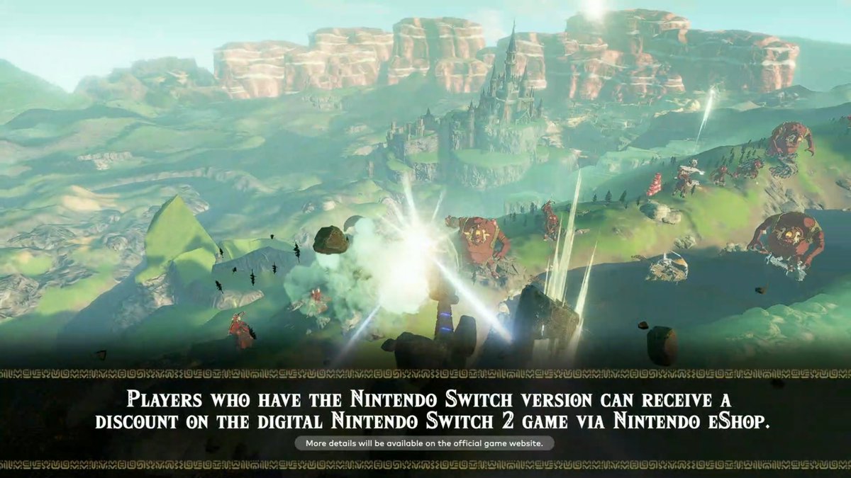 Wario64's tweet photo. Hyrule Warriors Age of Calamity Definitive Edition announced. Feb 25 for Switch 2

60 FPS
more enemies on screen
all content from DLC
harder difficulty
discount for owners https://t.co/ZtC3lE0EpJ