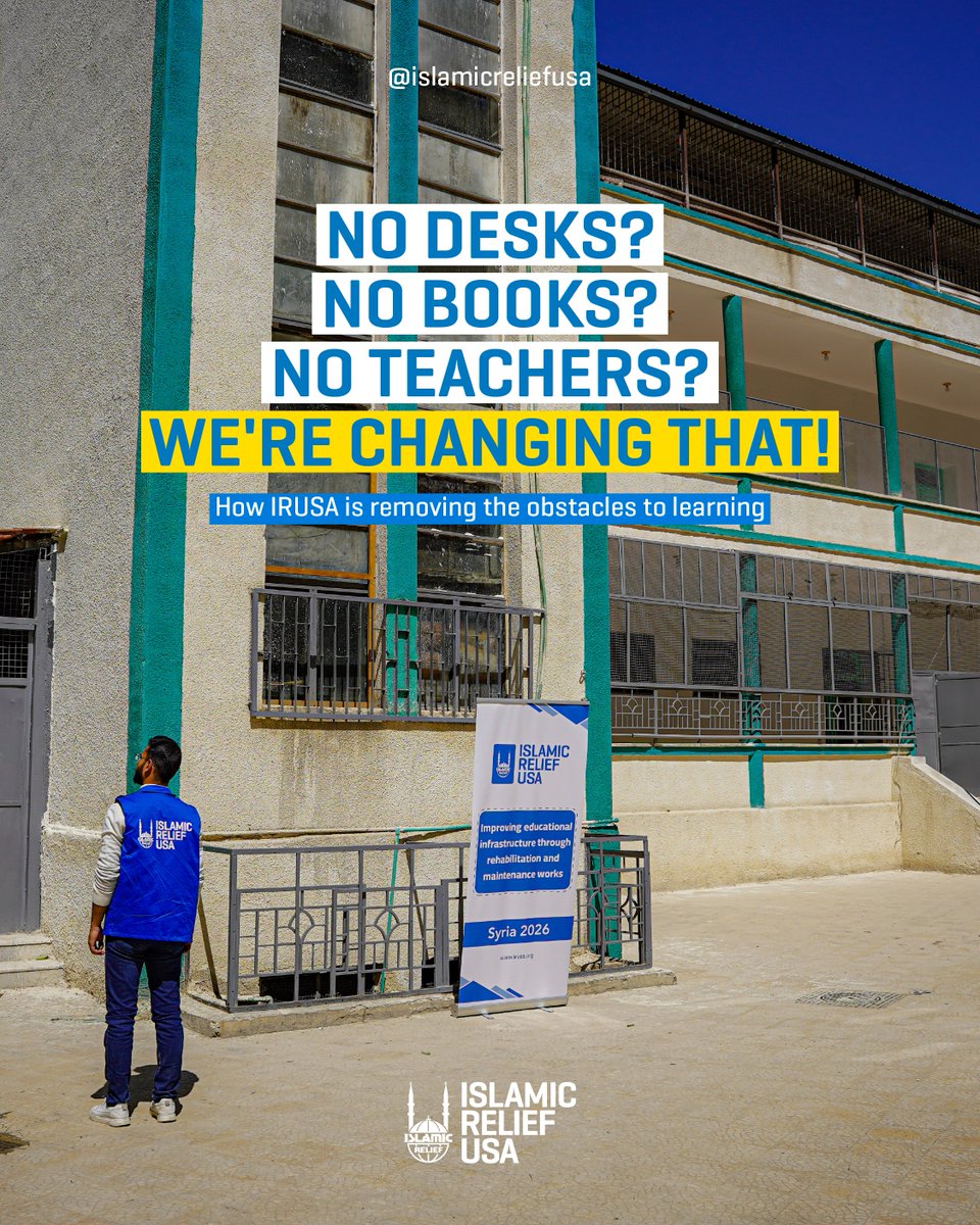 PoweredByIDEA's tweet photo. No child should ever be denied an education simply because their school lacks basic furniture, their family cannot afford books, or their teachers haven't been paid in months.

We are tackling these barriers head-on.

No desks? We are delivering and repairing 20,000 student desks across 19 schools in Syria.
No teachers? We are funding monthly stipends for teachers in Yemen to keep schools staffed and open.
No books or supplies? We are providing essential learning kits and uniforms to out-of-school children in Yemen, and have awarded 225 university students full tuition scholarships in the West Bank.

Every child deserves a fair chance to build a self-reliant life.

Click here to support our global education programs today https://t.co/Q1Kgd21kRw 🌏