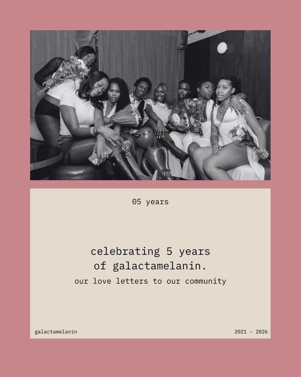galactamelanin's tweet photo. 5 years of galactamelanin. wow.

a little love letter from me to the community that changed my life. forever grateful for what we’ve built and everything still to come.

happy 5th birthday to us. 🤍

love, yoms x https://t.co/PO5h5nQttC