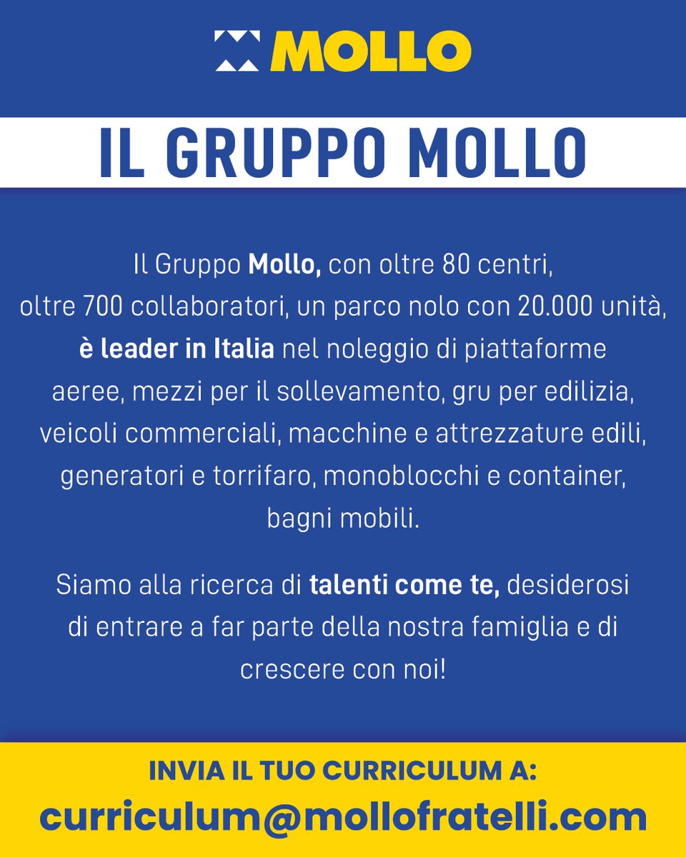 MolloNoleggio's tweet photo. Unisciti anche tu al #BLUETEAM!
Candidati subito e vieni a costruire il tuo futuro con noi!
👉 Chiamaci al numero 0173.445696 o consulta le posizioni aperte su https://t.co/i6AXXBoe0x
GRUPPO MOLLO: INSIEME E’ TUTTA UN’ALTRA COSA!
#gruppomollo #ricercaeselezione #lavoraconnoi https://t.co/OyH78KXVOG