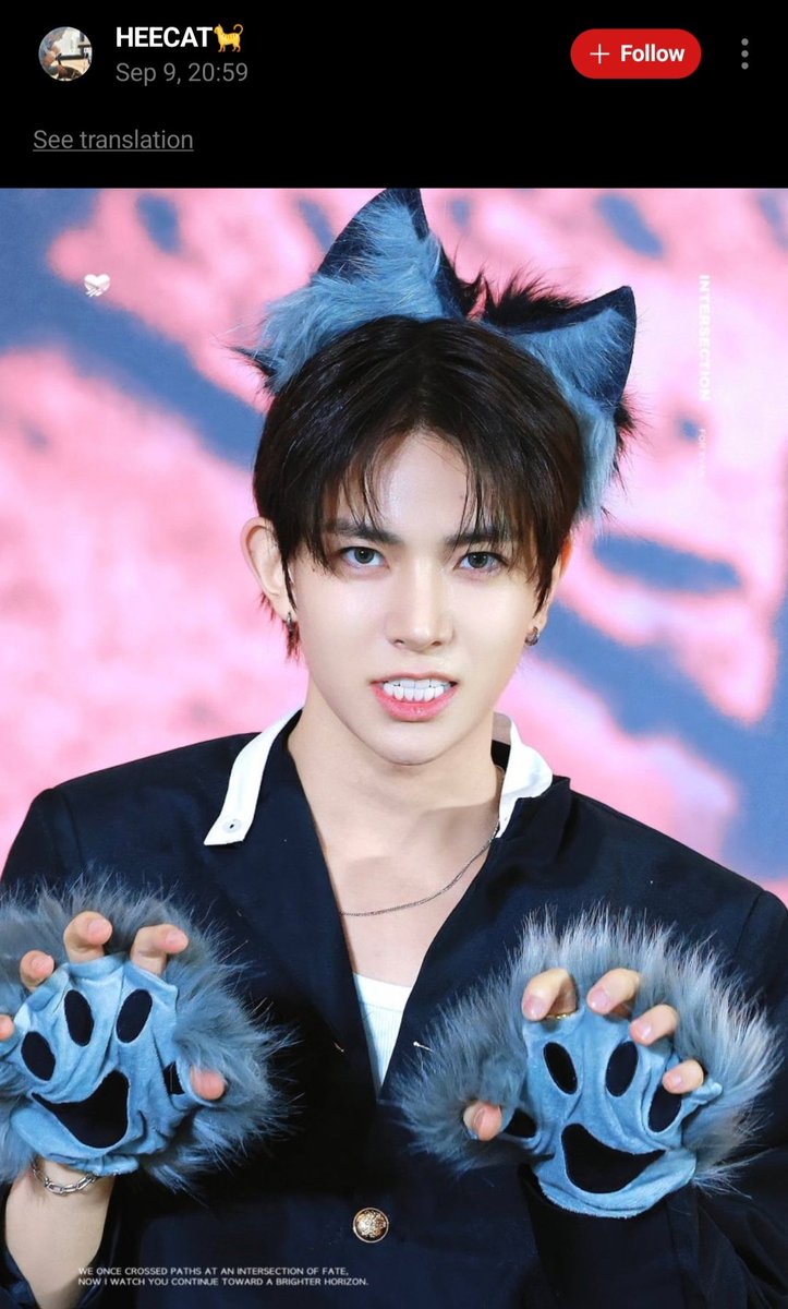evanweverse's tweet photo. [260909] EVAN’s Reply 

💬: HEECAT

🦌: Hehehehehe
🦌: The expression looks grim

#EVAN #에반 #HEESEUNG #희승 https://t.co/a6kGc8wsiL