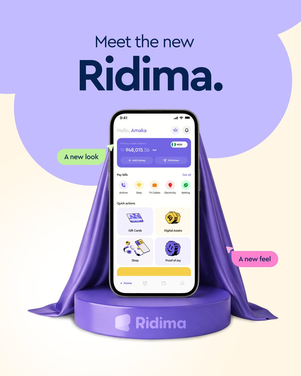 myridima's tweet photo. Ridima 3.0 is here. ⚡💜

New look. Better rates. Smoother transactions. New features.

We’ve made Ridima better, faster, and even easier to use.

See what’s new 👇🏽

Update your app and experience the new Ridima. 🚀 https://t.co/7Gtx2cUXah