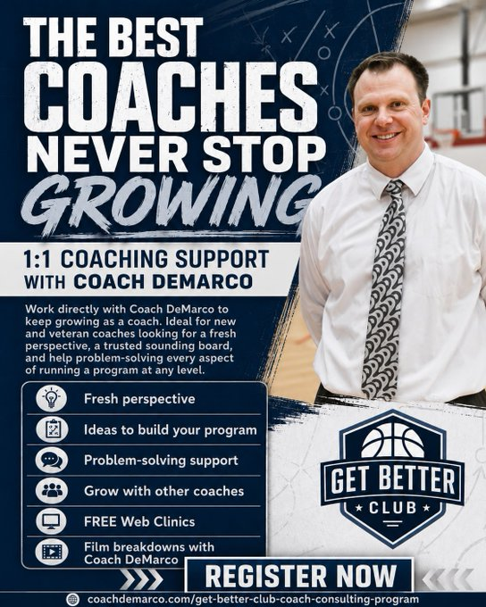 Coach_DeMarco's tweet photo. 🔥THE BEST COACHES NEVER STOP GROWING!
Whether you’re a new coach or a veteran looking for a fresh perspective, the Get Better Club gives you someone to learn with, bounce ideas off, and help problem-solve your program.
✅ 1:1 Coaching Support
✅ Film Breakdown
✅ FREE Web Clinics
✅ Coaching Community

Ready to keep getting better?

🔥 REGISTER NOW:
https://t.co/nn5mmZSwOp