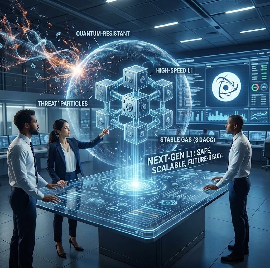 dillahLay's tweet photo. The transition from Web2 to Web3 was about ownership.
The transition to Post-Quantum Web3 is about survival. 
@Dac_Chain is engineering a high-speed L1 designed to withstand future quantum threats while keeping gas fees dirt cheap via $DACC.
Safe. Scalable. Future-ready. https://t.co/fCVJH5xtsb