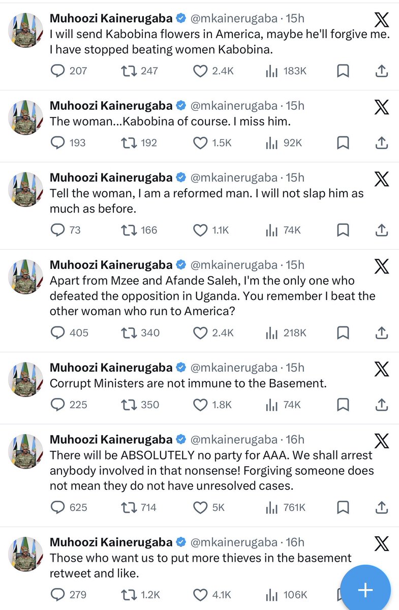 andrews_ange's tweet photo. Squaddies don’t worry about the Uganda mad man General! He is the son of a dictator that uses military on their population! Maybe even a good thing for them to leave IG! Look at what this guy has twitted in the last 24hrs? https://t.co/IDQ2NJFLLE