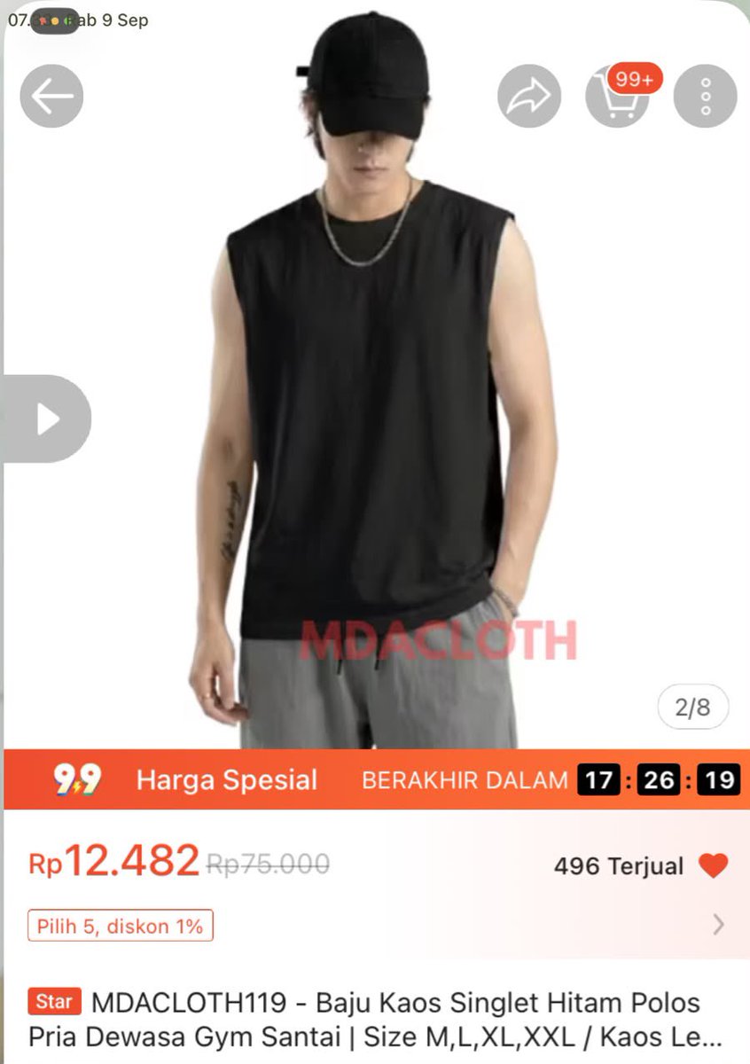 MutzzHana's tweet photo. Khusus hari ini aja kaos oblong polos pria 
#bigsale #fyp #viral #kaospria #flashsale99 

https://t.co/9PdkVVXXYr https://t.co/FYunROjVz2