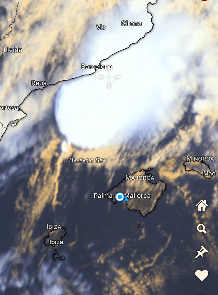 DuncanWingen's tweet photo. ⚠️Sistema convectivo de mesoescala en el mar Balear, avanzando hacia #Baleares, tormentas muy organizadas y violentas https://t.co/DhZ4kDHPOz