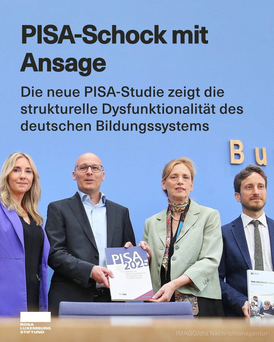 Sharepic mit dem Text: PISA-Schock mit Ansage
Die neue PISA-Studie zeigt die strukturelle Dysfunktionalität des deutschen Bildungssystems