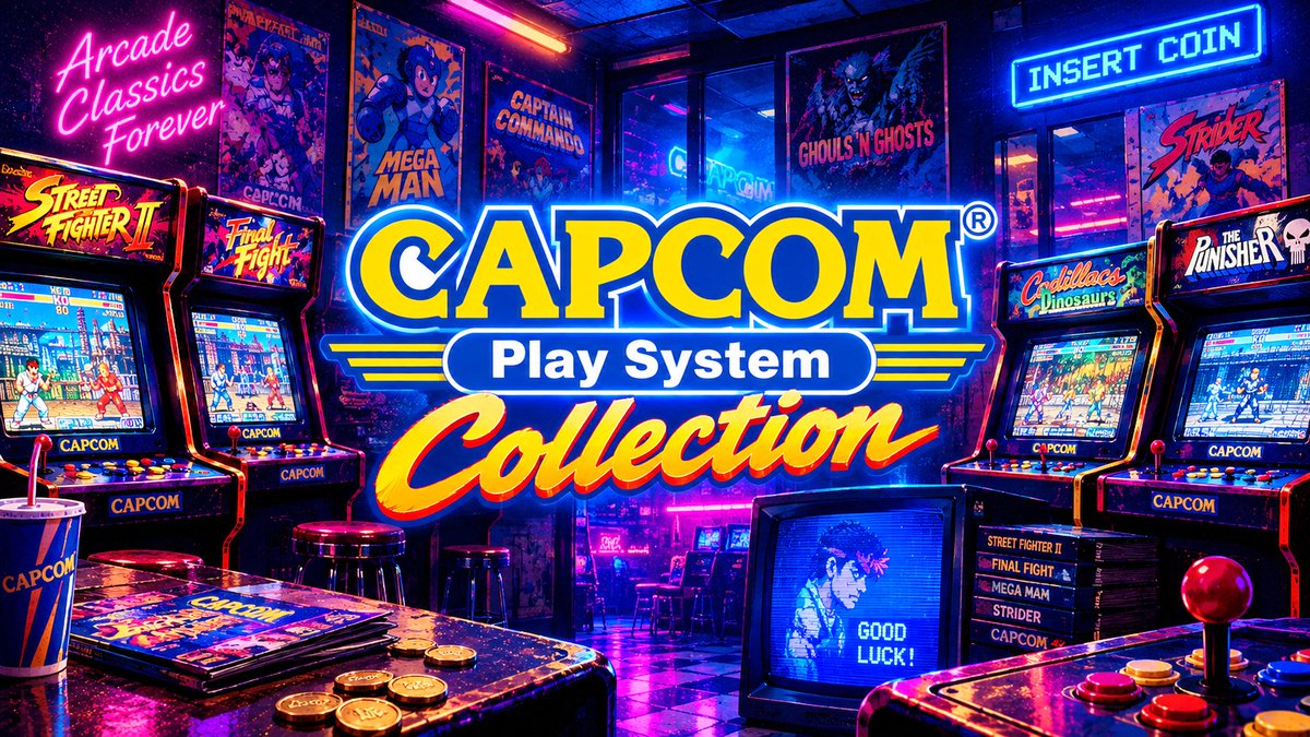 gamershhh_vika's tweet photo. Closing the arcade ports topic — sharing the final supported game list and the collection artwork.
CPS1 (1988–1993) — Capcom’s legendary first arcade system and the home of its golden arcade era.
⚠️ Complete supported lineup. No other arcade games supported.
#ChatGPT #AIArt #CPS1 https://t.co/pZSznqvuRr