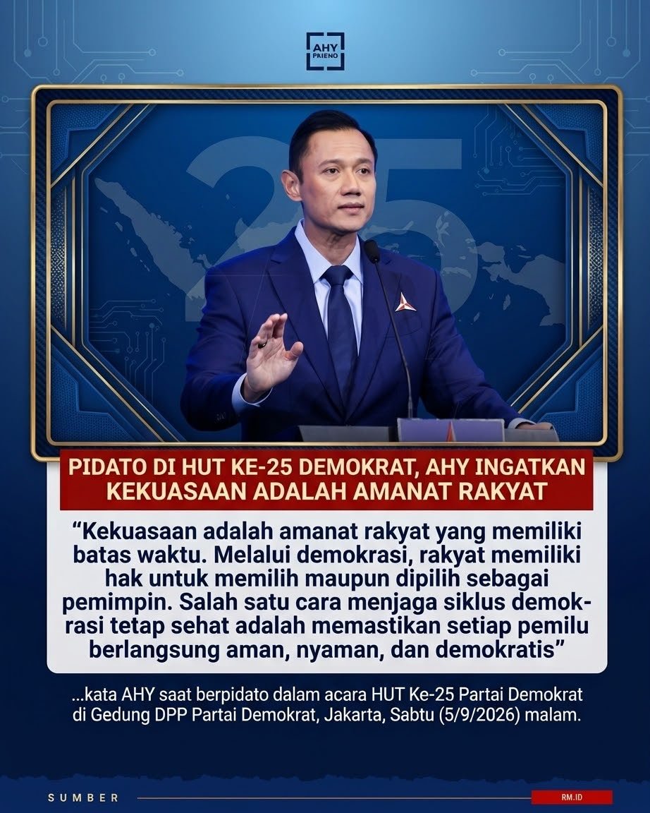 decfors's tweet photo. PD Bareng AHY. 25 tahun menjaga demokrasi agar tetap sehat dan beradab. #25TahunDemokrat https://t.co/kNEcmvIza8