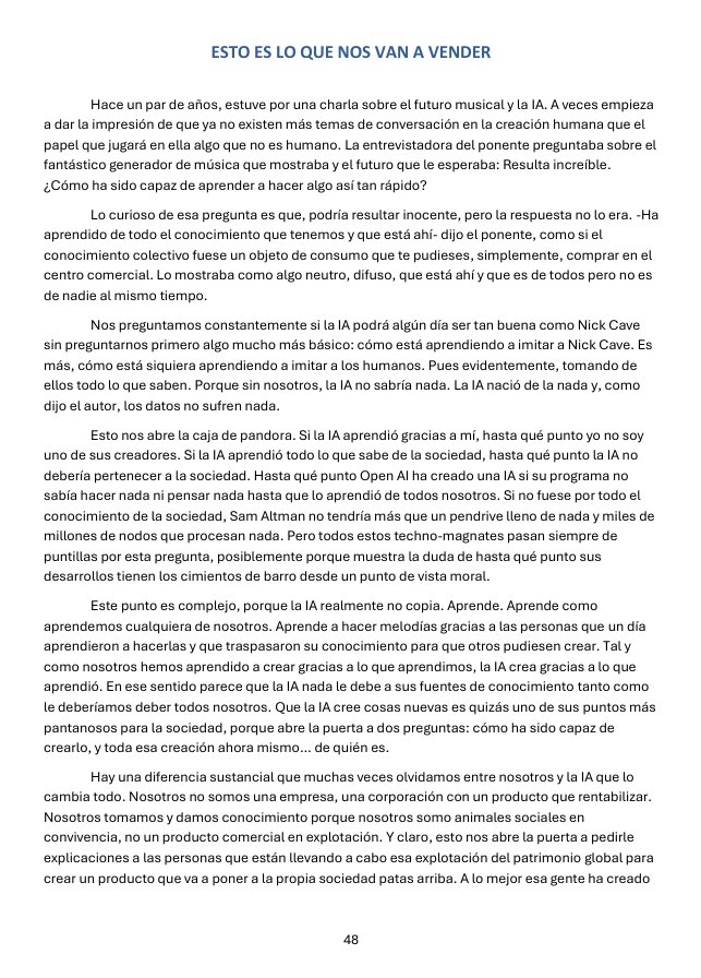 musicradarclan's tweet photo. A raíz de lo que acaba de ocurrir con Open AI, he rescatado este capítulo de un ensayo que escribí hace tiempo y que no se llegó a publicar por discrepancias con la editorial.

...Intentaba explicar por qué todo esto es mucho más preocupante de lo que parece. https://t.co/MUJUsceKXq