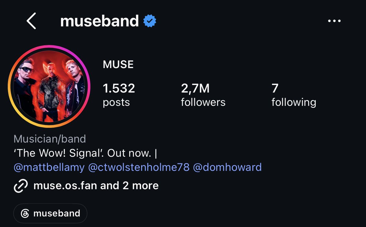 IntCyberDigest's tweet photo. The rock band that has been Muse since 1994, with three million Instagram followers, has lost the Muse-handle on Instagram and X to Zuckerberg's new AI agent, also called Muse. https://t.co/YIVrJ59foM