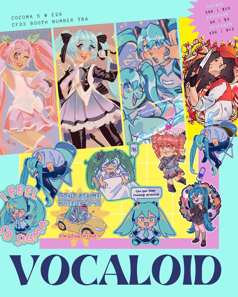 mewy101's tweet photo. [🔄 &amp; 💚 appreciated!]  

Here's my catalog for #CF23 and #cocoma5 !!  

📅 PO CLOSE: 23 Sep
📍 Doa (W)ibu No. TBA (Both Days) 
🌟 Project Hail Mary, Vocaloid, My Little Pony, Malevolent, TMA, HnK, Musicals
🌐International and 🇮🇩 Local Mail Orders down below!

#comifuro23 https://t.co/vNowTPcpB0