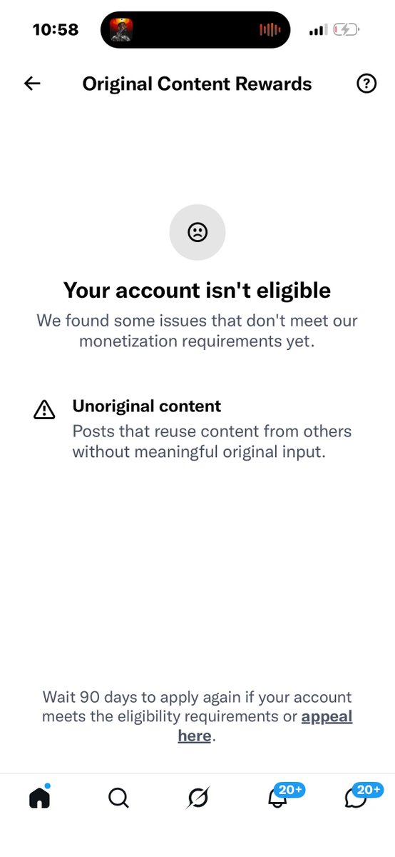 5starbarber_1's tweet photo. I honestly don’t even know what to say. I got rejected from the new Original Content Program and I’m genuinely sad about it. I applied immediately it become available because I was so sure of being an original content creator.

Though, I haven’t appealed yet because I’m not even sure how to go about it, but deep down I really believe I’ll get enrolled once my account is properly reviewed. I just need to figure out the right way to appeal.

I’ve always created my own content on here. From sharing random stories from my student life, my barbering content, dance videos, food content, my modeling journey and just different things I’m doing in my everyday life.

That’s literally what my account is about. I enjoy creating things and sharing my own experiences. I’ve never tried to build my page by copying someone else’s content.

I want that chance for someone to properly look through my account and the content I’ve been creating.

If anyone has successfully appealed this or knows exactly how the process works, please point me in the right direction. I’d really appreciate it✌️❤️

@XCreators
