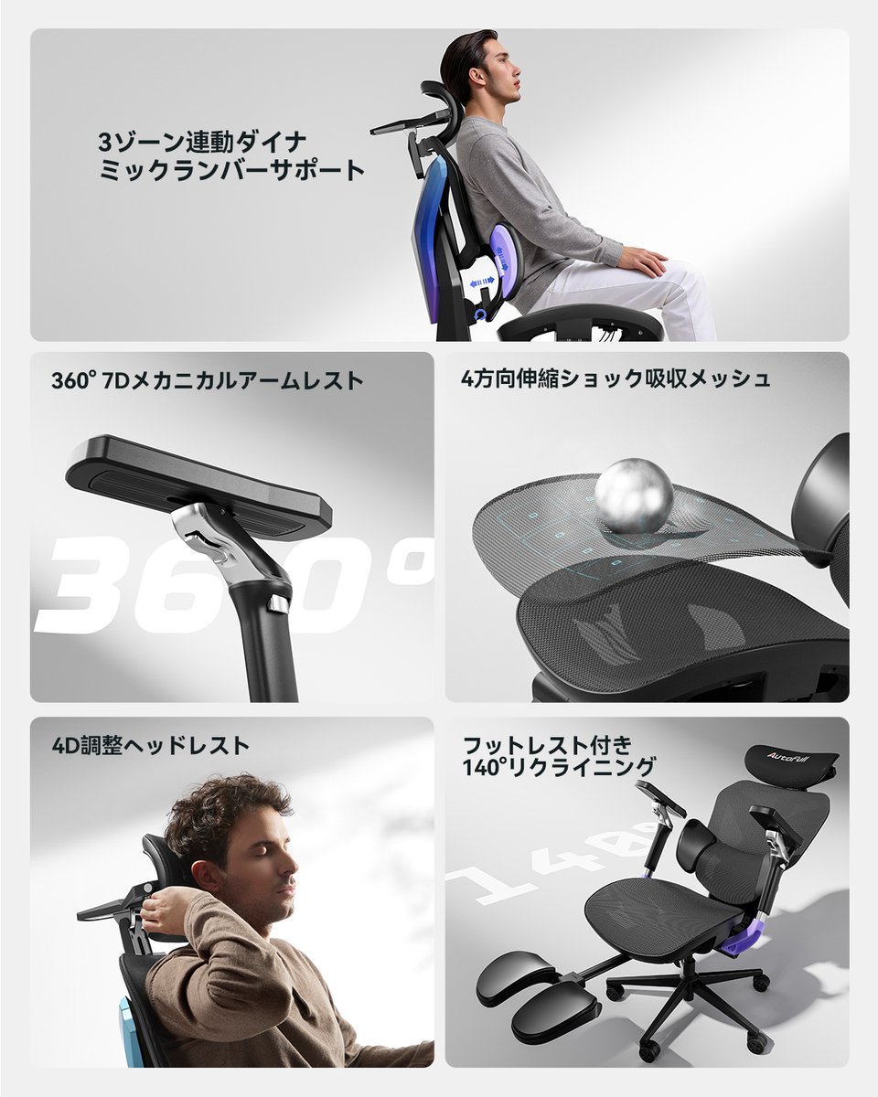 AutoFullJP's tweet photo. ゲームもリラックスタイムも、AutoFull G7と快適に。
✨ 3ゾーン連動ダイナミックランバーサポートで、身体に合わせてしっかりサポート
✨ 4Dヘッドレスト&360°アームレスト、140°リクライニングで快適な座り心地を実現
🔗 詳細はプロフィールのリンクから
#AutoFull #ゲーミングチェア #autofullg7 https://t.co/3YBcTWIepm