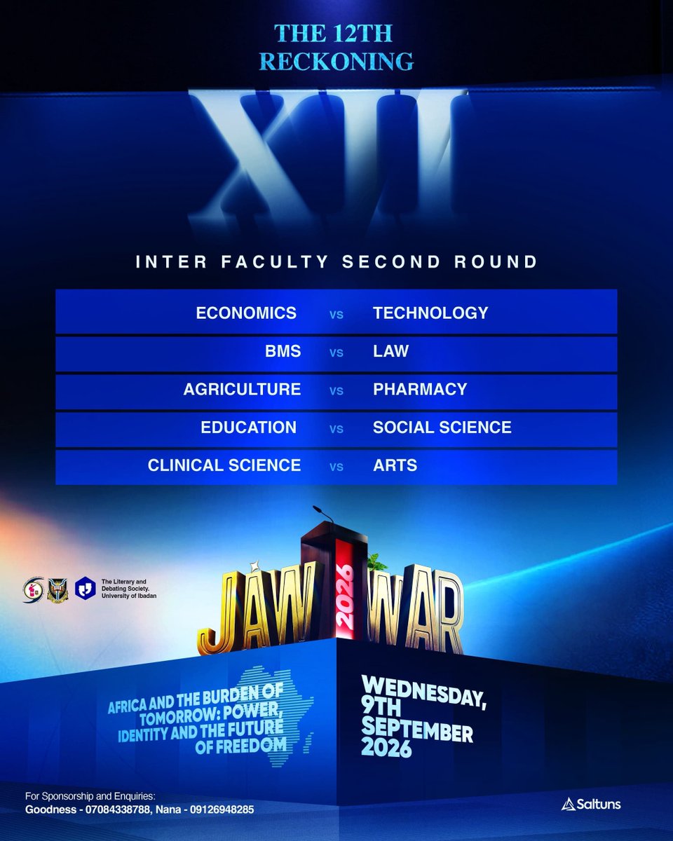 jawwar_ui's tweet photo. JAW WAR 2026 — The 12th Reckoning. 🔥

The field has narrowed. The battles have taken their toll. And now, only the faculties still standing remain in the fight. ⚔️

Some have already seen their journey come to an end. For these ten faculties, however, the fight continues.

Join us on :

📅 Wednesday, 9th September 2026
⏰ 3:00 PM
📍 NFLT

The competition gets tougher. The stakes get higher. And only the strongest will keep moving forward.

#jawwar #jawwar2026 #jawwarui #the12threckoning