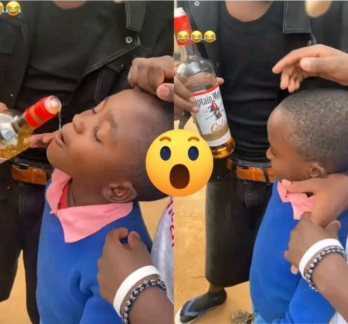 Localman254_'s tweet photo. Kenyans are demanding the arrest of three men allegedly filmed giving alcohol to a young boy as three women watched. https://t.co/t2XOX4UxJE