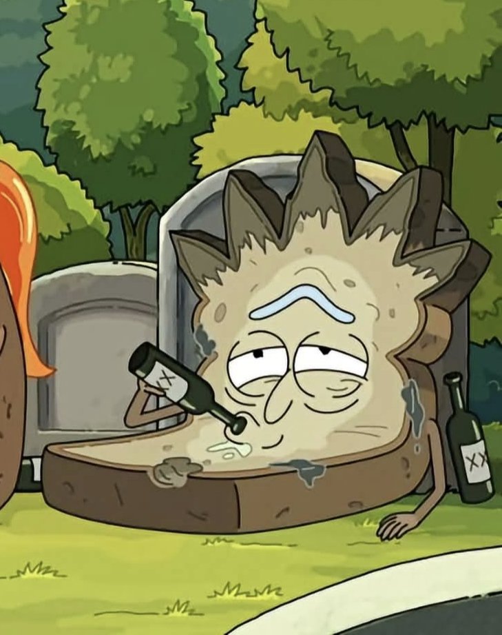 Soh_ZJ's tweet photo. I think Toast Rick is kinda cute. He looks so... old and moldy, like he probably tastes like booze too https://t.co/u6k0fe3Gt4