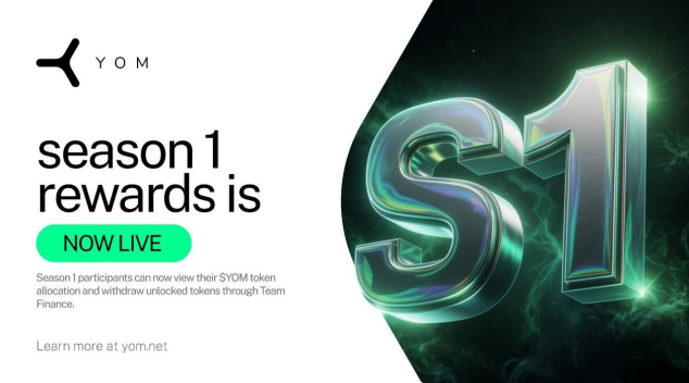 Jenkisbyrv's tweet photo. YOM Season 1 Rewards Claim is LIVE

-  Open Token Vesting
-  Find your YOM vesting
-  Click “Withdraw” https://t.co/jNRnuwOAMD
