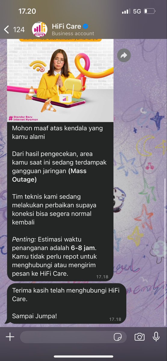 starrytales__'s tweet photo. @indosat @HiFicare tolong dong HiFi ini masa solusinya disuruh nunggu 6-8 jam gangguan gini? dikira orang lagi gaada kerjaan kali ya? urgent nih! https://t.co/KW5HINOGJs