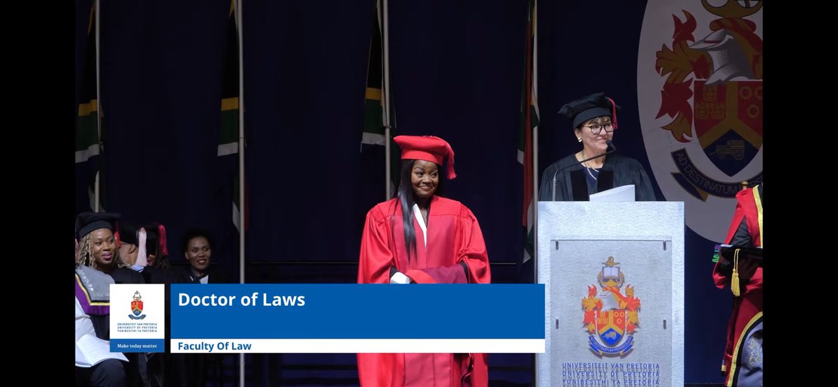 Lisbeth_Ledile's tweet photo. On the 1st of September 2026, I was conferred upon, the degree of Doctor of Laws (LLD) by the University of Pretoria 🎓, after the successful completion of my thesis titled, “Licensing as a prudential tool to keep banks safe and sound.” Talk about a great start to the month.🥹 https://t.co/BnE8Fq00Pq