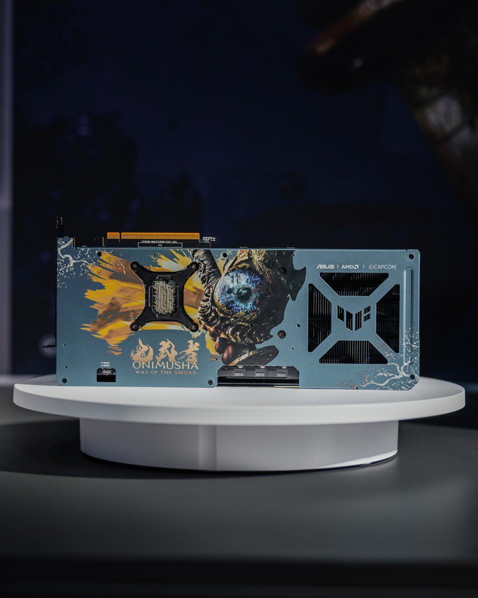 ASUS_ROG_FR's tweet photo. La carte graphique TUF Gaming Radeon™ RX 9070 XT Onimusha Special Edition va trancher votre feed, littéralement.
Mod : PC Elegance
#Onimusha #WayOfTheSword #TUFGaming #RX9070XT #ROGGamescom2026 #AMDRadeon https://t.co/RLD2HCE87Y