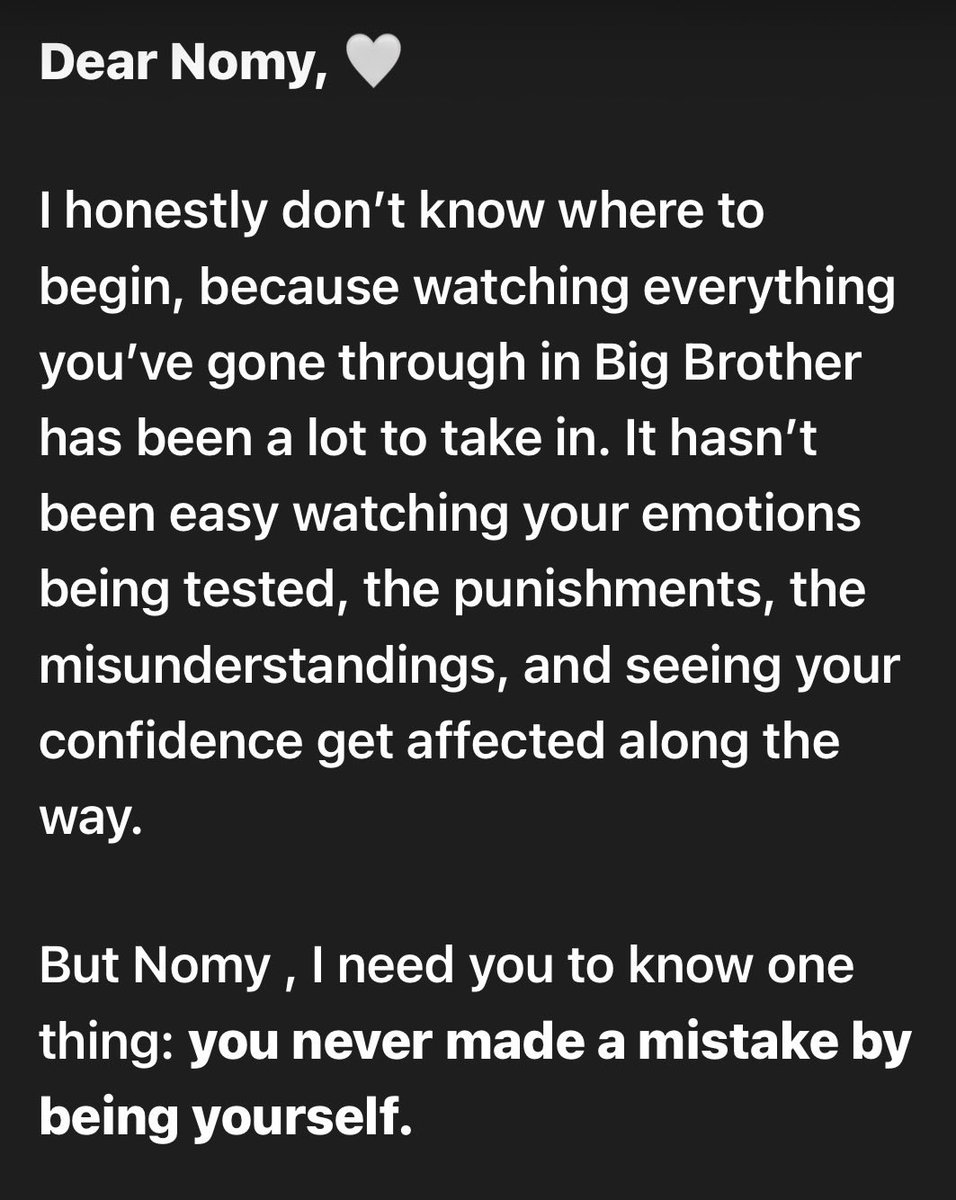 rossehanx's tweet photo. Dear Nomy❤️
#Nomy #dearnomy #bbnaija #nomynationloveyou https://t.co/oYkXUzqm7o
