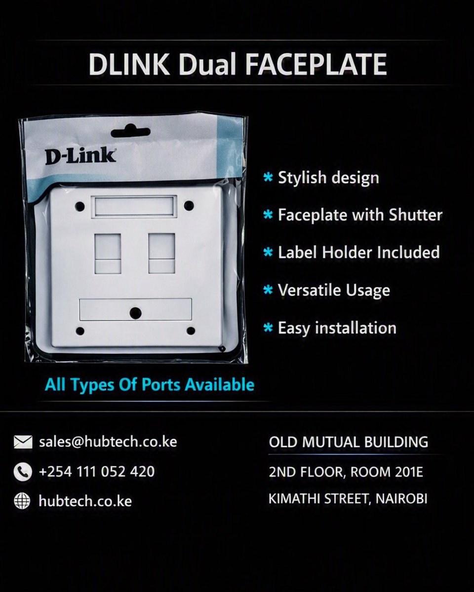 HubtechS's tweet photo. If you’re a technician working in telecommunications, network cabling, electrical work, and audio-visual installations, then 
This dual faceplate is for you.
You can order it from our store using the link: https://t.co/PTWFC0bV95
0142042547/sales@hubtech.co.ke https://t.co/nj78O6Gl9t