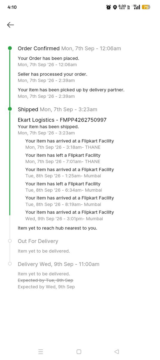faisalkhan0801's tweet photo. @Flipkart @flipkartsupport @ekartlogistics @FlipkartStories Please make the delivery on time.  
#flipkart
#flipkartsupport 
#ekartlogistic https://t.co/S2NTlfaAfS