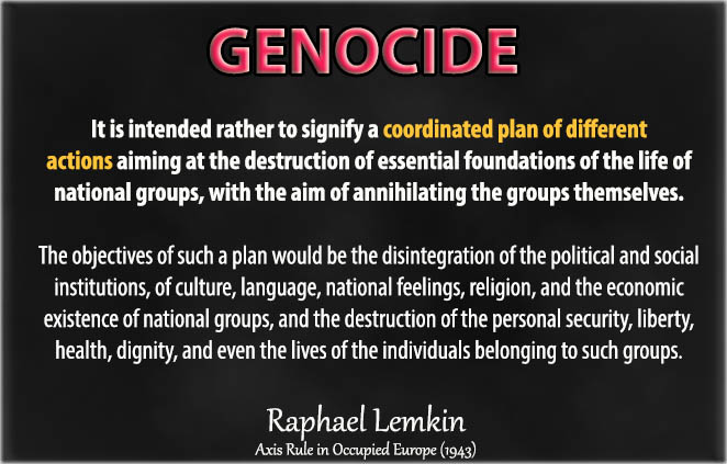 Rothbardianism's tweet photo. "Generally speaking, #Genocide does not necessarily mean the immediate destruction of a nation, except when accomplished by mass killings of all members of a nation."
- Raphael #Lemkin https://t.co/5gpMNDw6A6