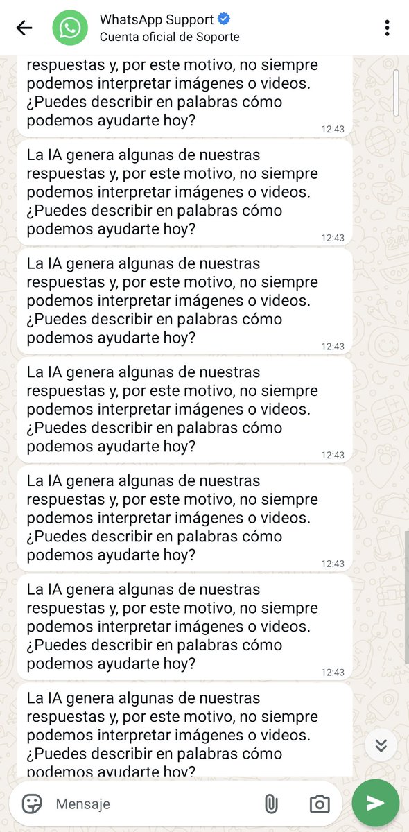 Yonmi001's tweet photo. @WhatsApp por lo menos en atención al cliente podrías tener un agente humano y no IA que frustrante es que alguien se apropie de tu cuenta en WhatsApp y no poder hacer nada. https://t.co/90bvIJ0koN