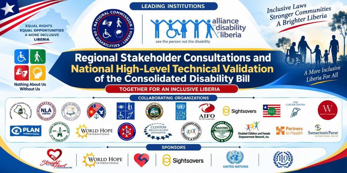 camdliberia's tweet photo. @camdliberia  is glad to play a role in coordinating the Consolidated Disability Bill Regional Consultations and National High-level Stakeholder Validation in Liberia.

CAMDL is making significant strides in advancing Disability inclusion and ensuring that all voices are heard. https://t.co/vjMopKgQEq