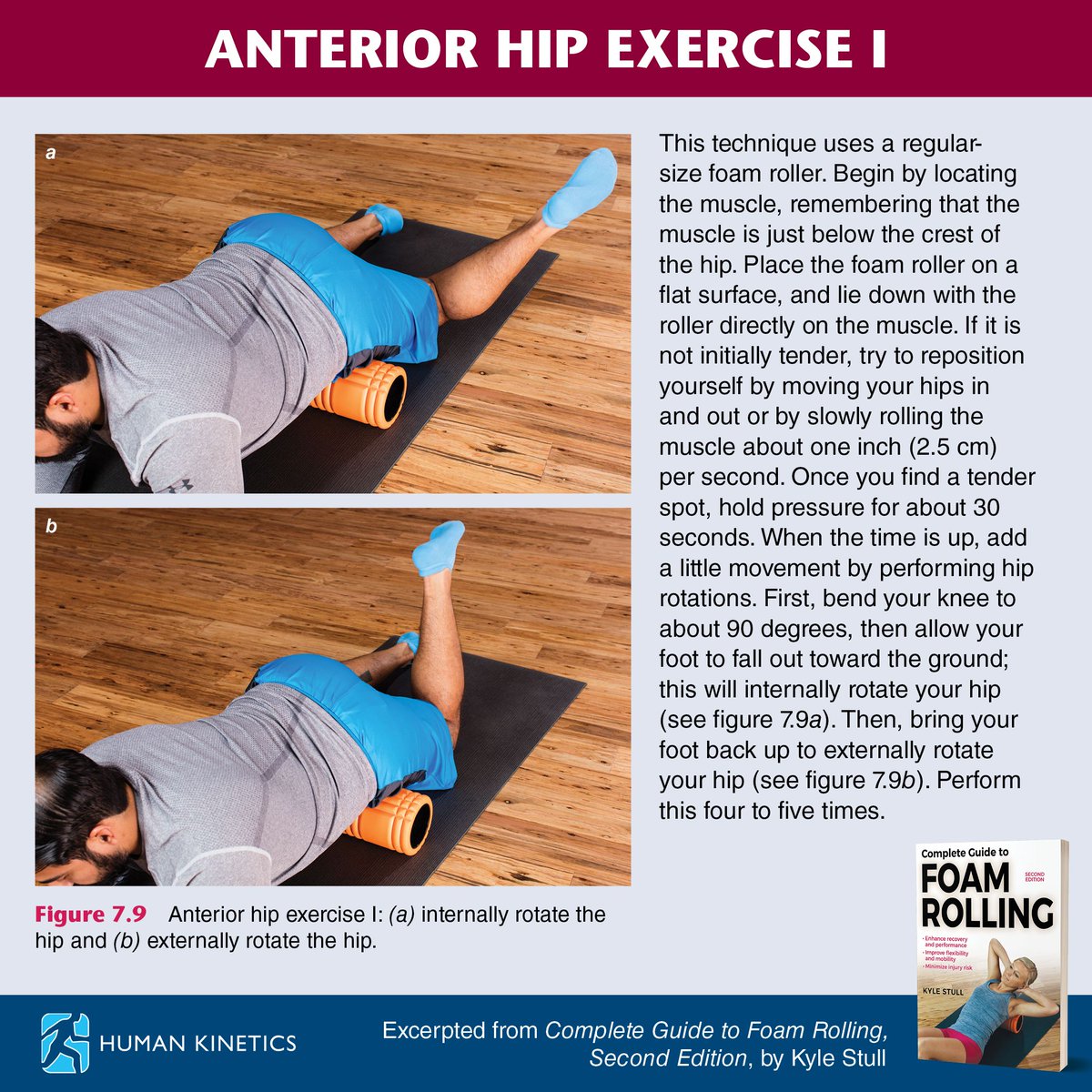 HumanKineticsEU's tweet photo. 🦵 Looking to improve your hip mobility?
This anterior hip foam-rolling technique combines targeted pressure with controlled hip rotation.
A practical technique for your tender sports and recovery routine. 💪
🔗 https://t.co/fshmy94Kt4
#FoamRolling #HipMobility #Recovery https://t.co/rmLDV3qPH3