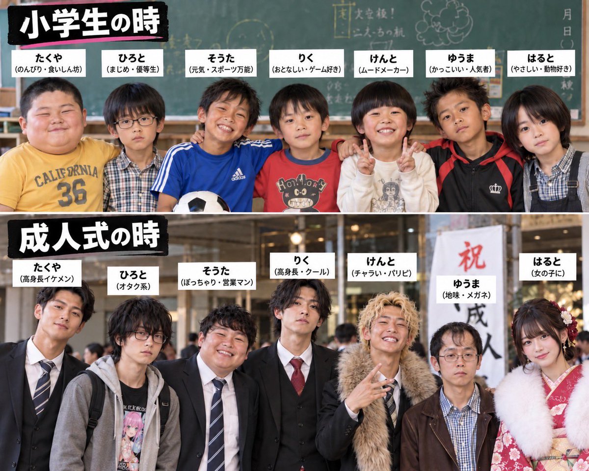 gekibnews's tweet photo. 小学校の同級生の

成人式での再会あるある

だいたいこんな感じでOK❓🤣 https://t.co/au8Q6lriWg