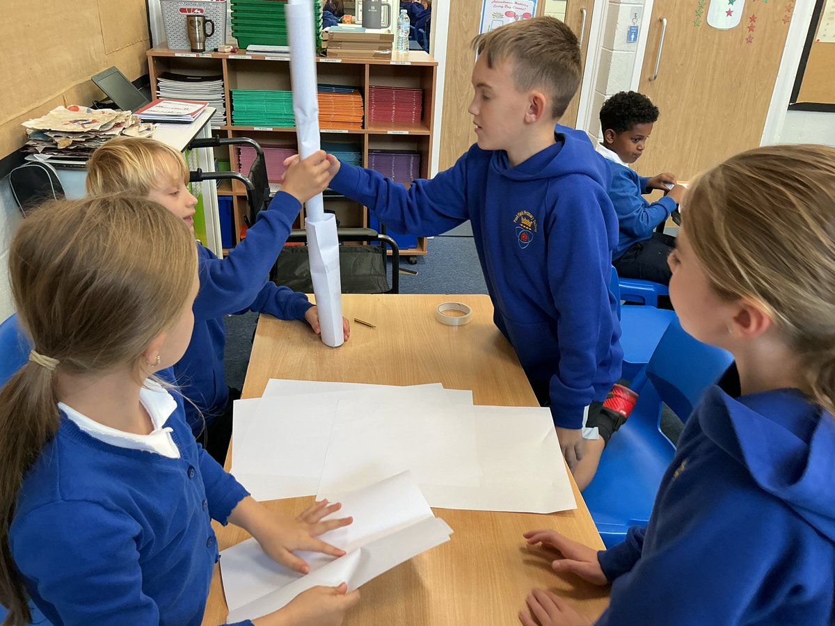 Parkfield's tweet photo. #Y5 are working on a collaboration challenge to build the tallest free standing tower in #PSHE #teamwork https://t.co/89eiXf59V6