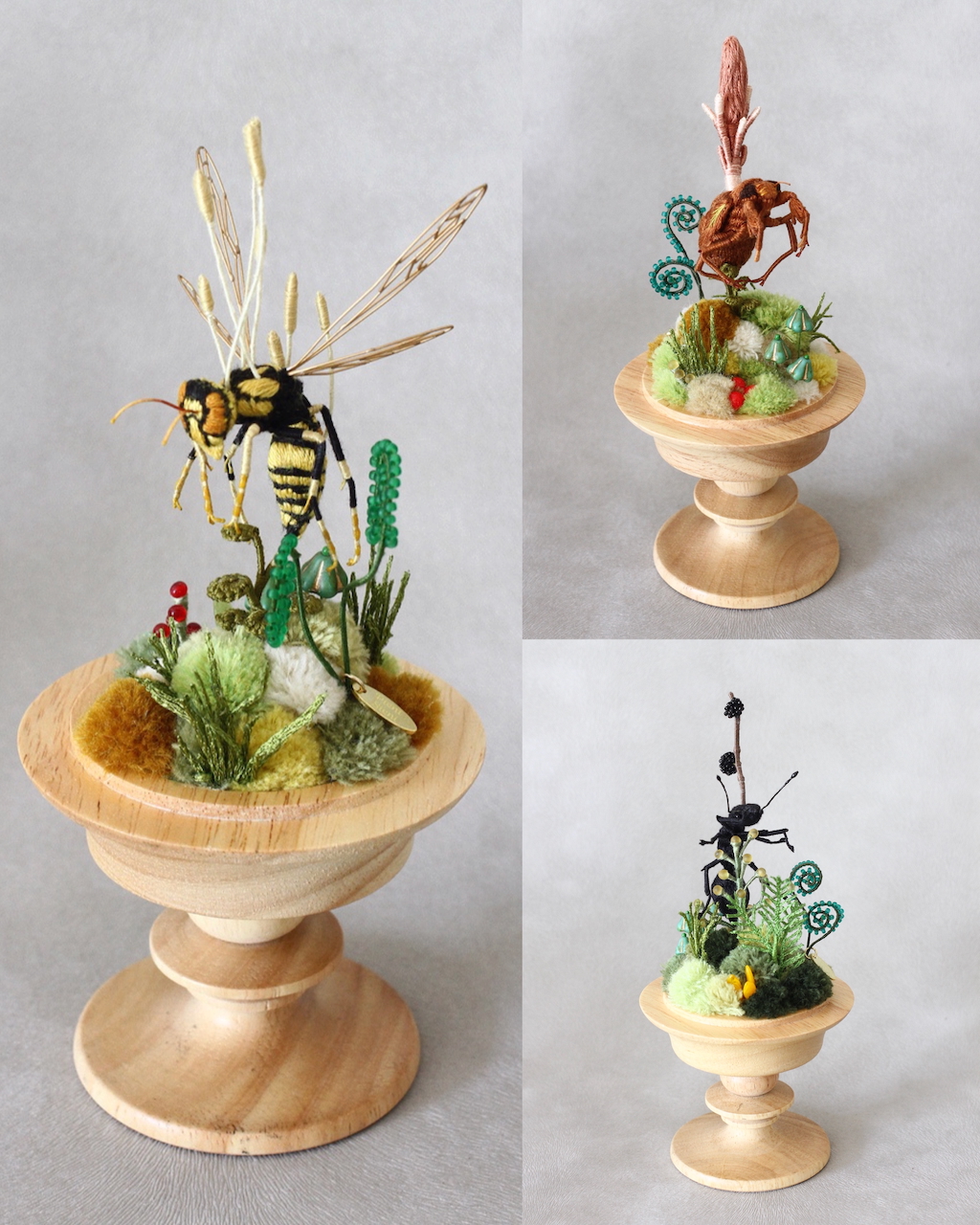 天然素材 花彫刻 百合 蝶 瓢虫 蜗牛 透かし彫り 極細工 置物 骨董品 ギニョール / 大阪中崎町 on X: 