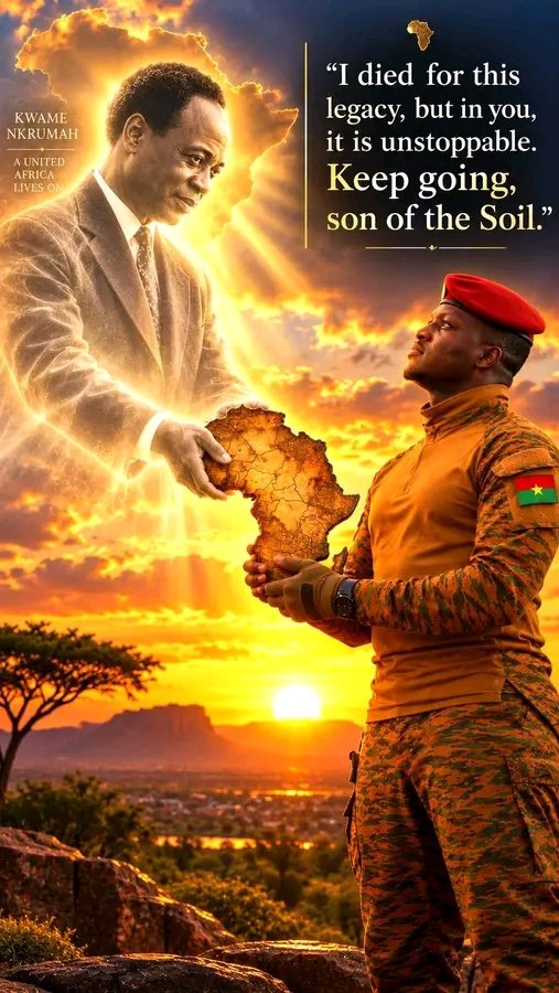 JKyalo37828's tweet photo. The dream never died, it just changed hands. 🇬🇭🤝🇧🇫

Kwame Nkrumah died for a United Africa.
Captain Ibrahim Traoré is living for it.
One planted the seed, the other is watering it with courage.
Do you believe the son of the soil will finish what our fathers started? https://t.co/TNVWv5dyh0