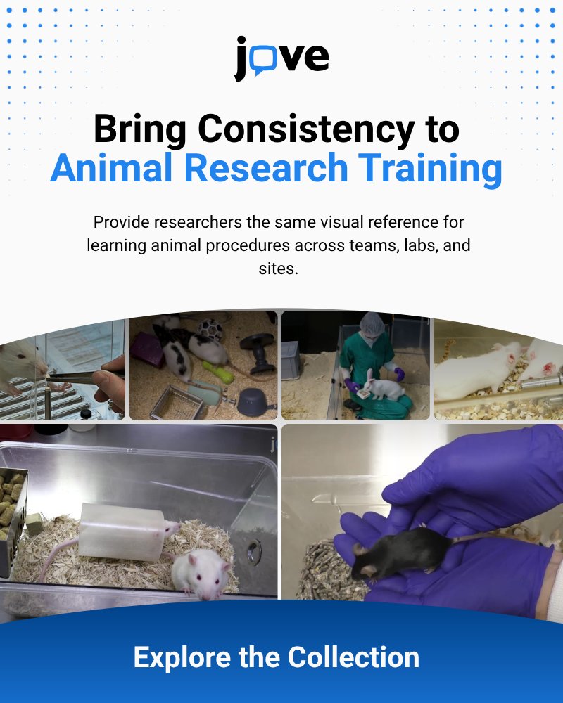 JoVEJournal's tweet photo. Standardize your lab animal research training with veterinary-reviewed video demonstrations. Use JoVE’s Lab Animal Research collection alongside SOPs and hands-on instruction to visualize key procedural details and improve knowledge transfer. Explore: https://t.co/8HcKgcvQRz https://t.co/cj6uwFxTJH